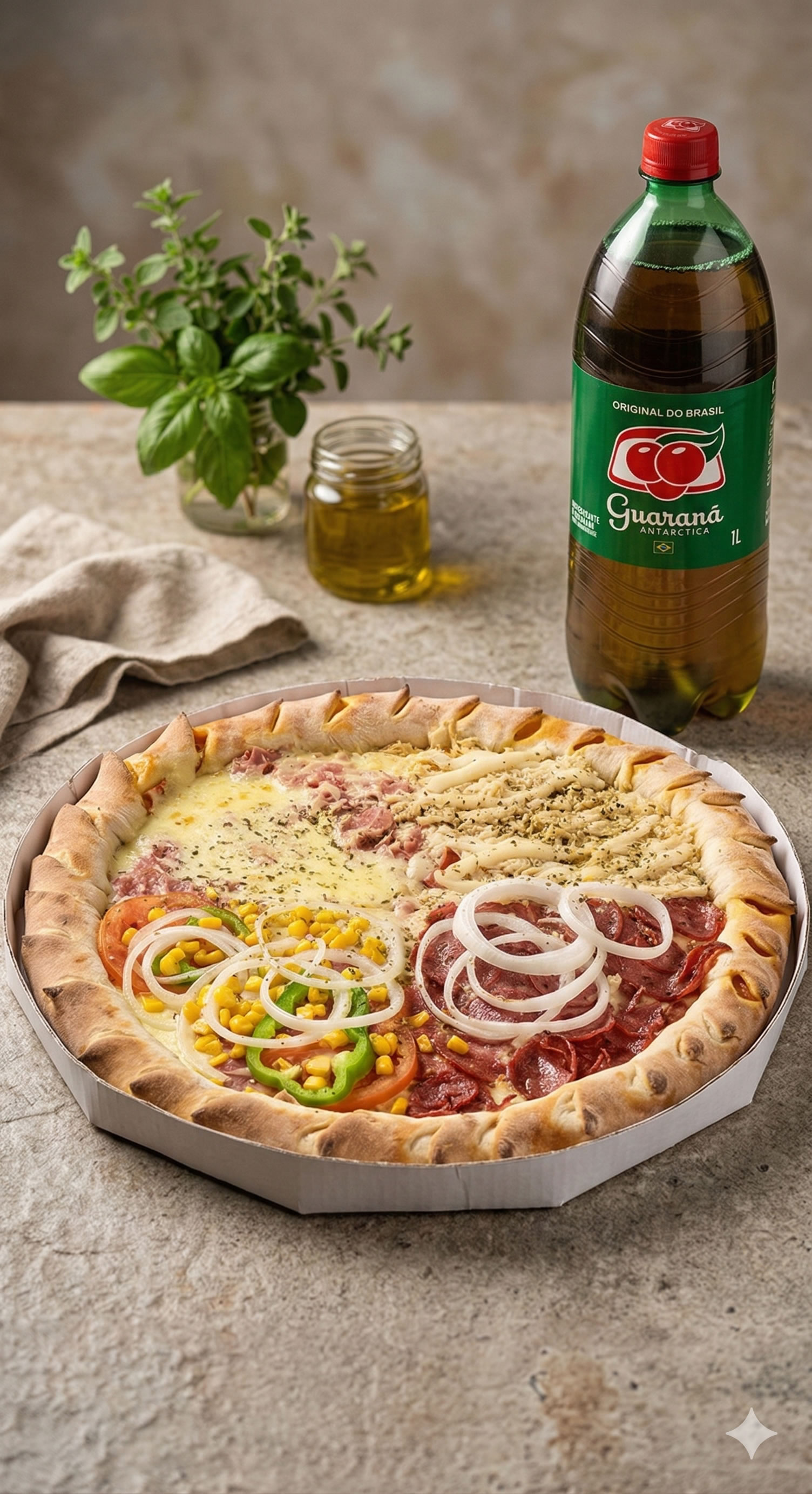 Combo Pizza Gigante 4 sabores + Guaraná 1L